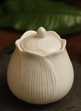 家用佛堂供佛观音大悲水净水杯贡杯莲花供水杯白瓷供杯清净淡雅