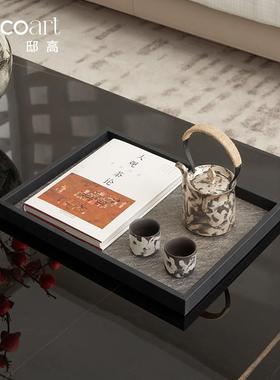 繁花Art 新中式客厅茶几茶具托盘手工花器牛运亨通装饰摆件饰品