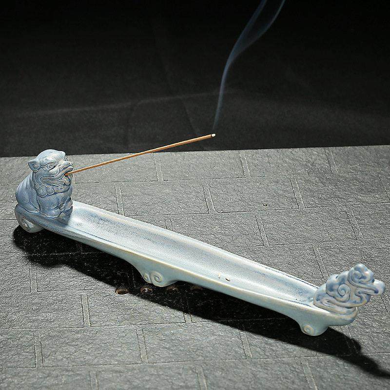 彷古线香炉香插茶道居室青瓷香薰炉 家用檀香卧香炉 貔貅香座香道,淘宝优惠券,粉丝福利购,淘宝优惠卷