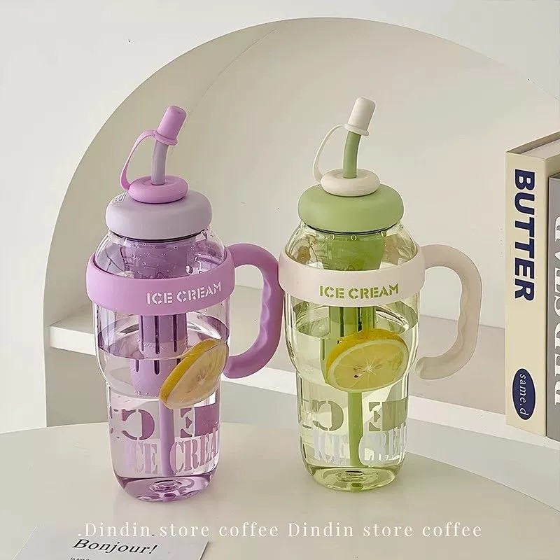 大容量水杯女生冰霸吸管杯2025新款高颜值学生夏天茶水分离杯子 - 图1