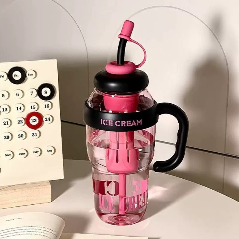 大容量水杯女生冰霸吸管杯2025新款高颜值学生夏天茶水分离杯子 - 图2