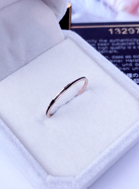 极细日韩风钛钢玫瑰金不掉色尾戒