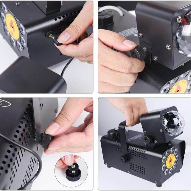 舞台400W遥控手提小型便携式led灯魔球烟雾机舞台灯光烟雾制造器 - 图1