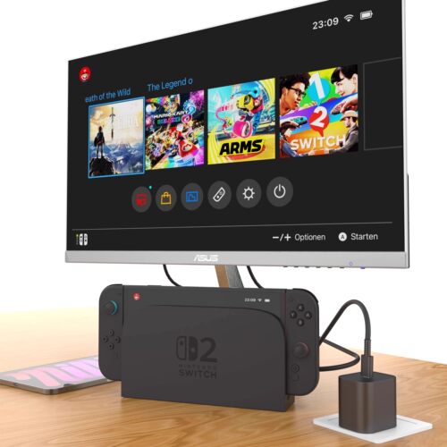 bibuks适用于任天堂Switch2充电器60W快充电源适配器Switch/oled/Lite充电线日版港版国行通用NS2新款配件 - 图1