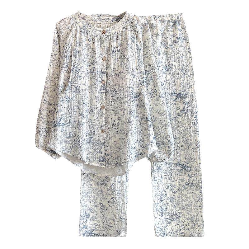 带胸垫纯棉纱布月子服春秋大码孕妇哺乳睡衣夏季薄款产后家居服套,淘宝优惠券,粉丝福利购,淘宝优惠卷