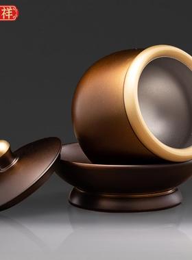 佛前供水杯佛堂一套铜佛具用品大全观音供佛杯仙家用供杯上供茶杯