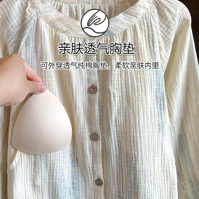 带胸垫纯棉纱布月子服春秋大码孕妇哺乳睡衣夏季薄款产后家居服套,淘宝优惠券,粉丝福利购,淘宝优惠卷