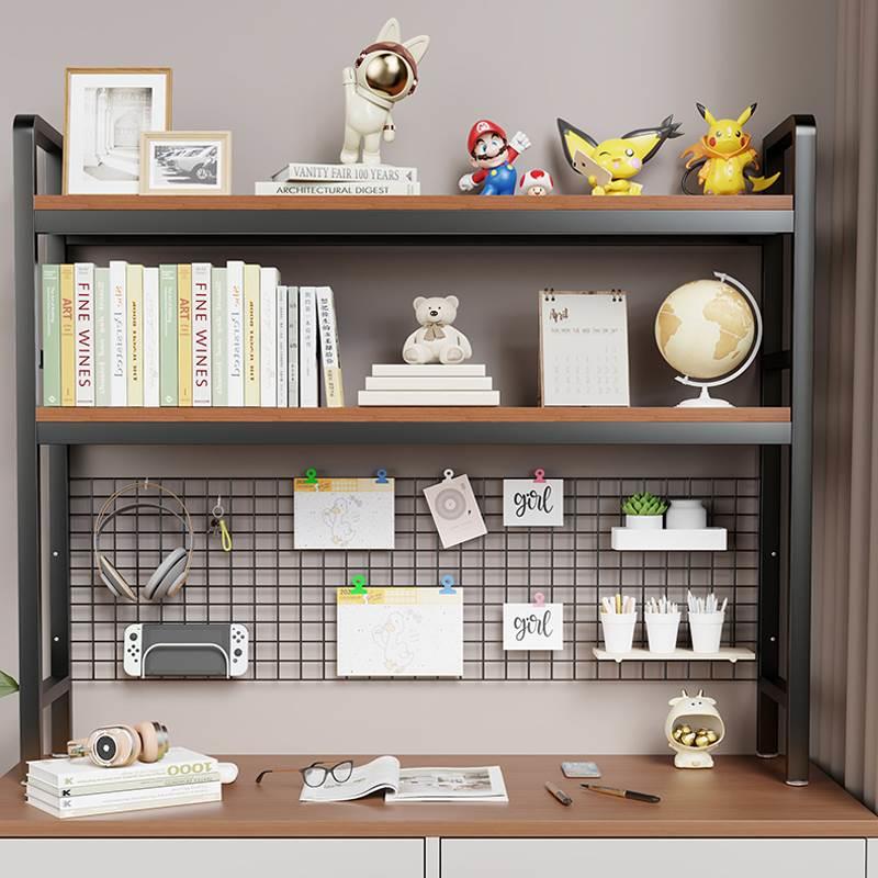 Grid desktop storage rack office computer desk iron bookshelf student home desk storage hole board