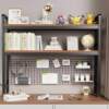 Grid desktop storage rack office computer desk iron bookshelf student home desk storage hole board