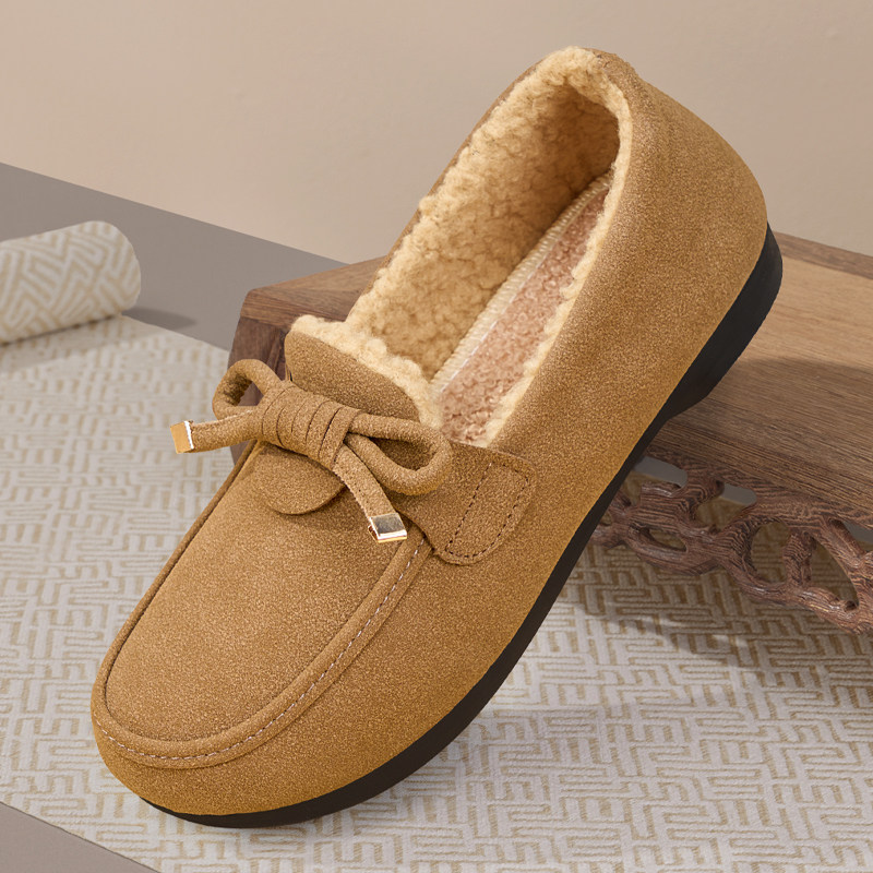 老北京布鞋女冬加绒2025新款棉鞋一脚蹬加厚豆豆鞋保暖妈妈毛毛鞋,淘宝优惠券,粉丝福利购,淘宝优惠卷