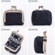 Small leather gold-mouthed diamond ring jewelry bag