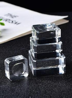 方形水晶球底座玻璃展示架家居办公装饰品底托摆件透明
