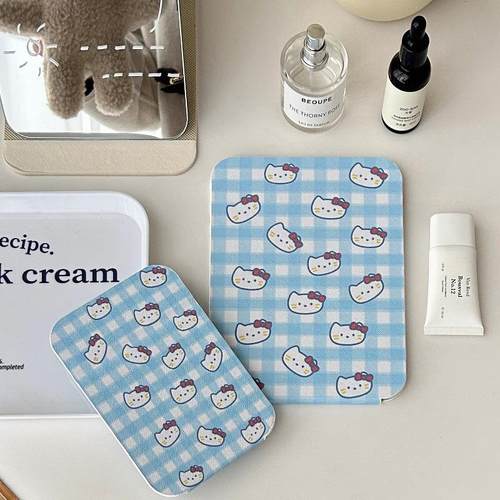 可爱猫咪折叠镜子高颜值便携学生宿舍台式桌面家用可立梳妆镜镜子 - 图3