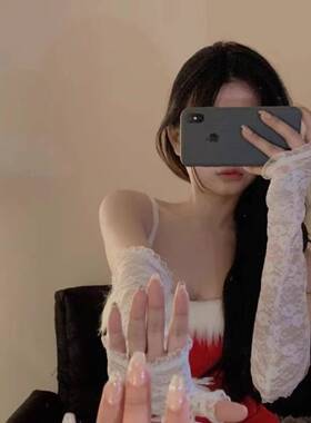 【超值福利】法式黑丝网纱新娘蕾丝手套女晚礼服结婚手纱婚纱黑色