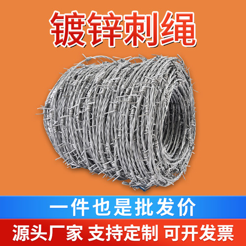 铁丝网围栏钢丝刺绳刺铁丝铁蒺藜隔离护栏网围墙防爬刺防盗刺圈地 - 图1