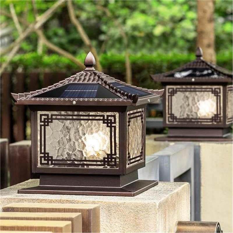 太阳能柱子灯新款中式庭院别墅大门门柱灯室外阳台户外围墙柱子灯,淘宝优惠券,粉丝福利购,淘宝优惠卷