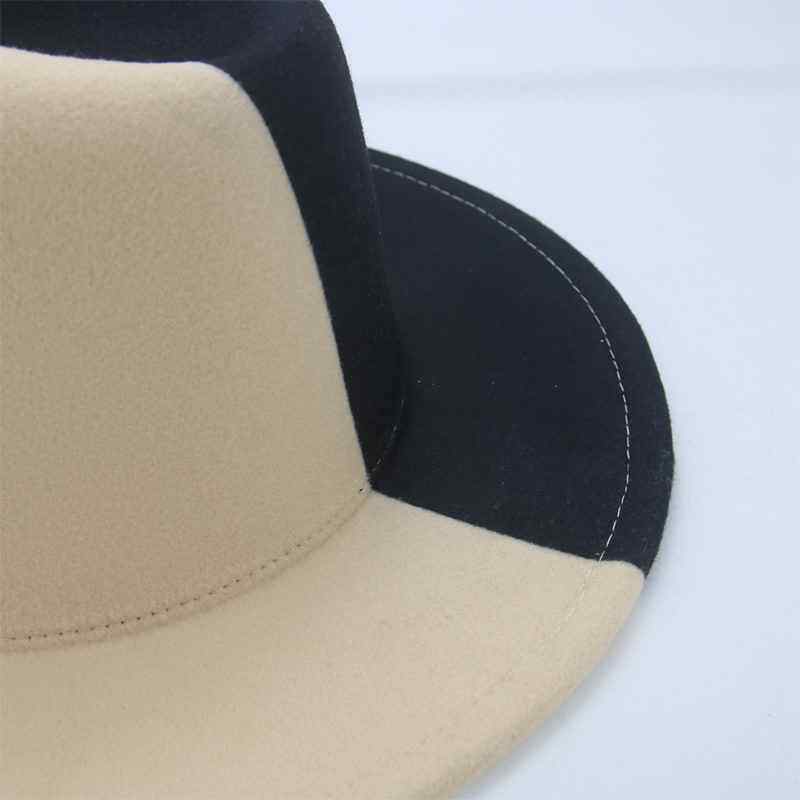 新品Hat Hats for Women Fedoras Patchwork Felt Caps Men Fedor - 图2