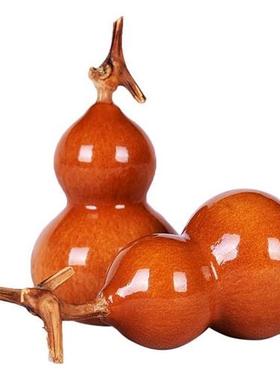 包浆天然老葫芦精品手捻小葫芦把玩做旧紫皮文玩摆件手把件草里金