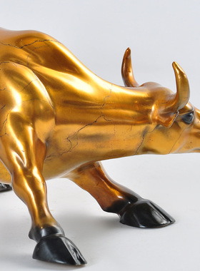 铜牛定制招财摆件华尔街旺市金牛生肖牛大号客厅办公室装饰品摆设