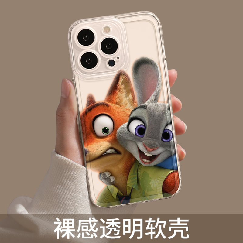 尼克朱迪手机壳苹果17适用iPhone16promax情侣款14plus华为pura70小米15周边13疯狂动物城2狐尼克11兔子警官x - 图0