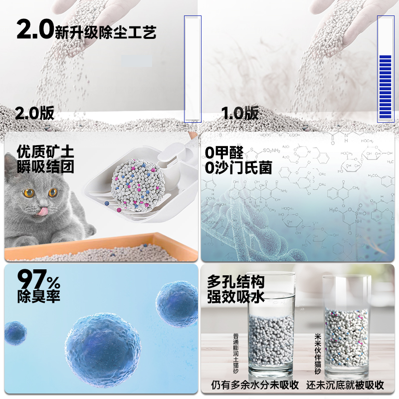 柠檬味猫砂10斤包邮除臭膨润土猫砂低尘结团紧实不易粘底5kg