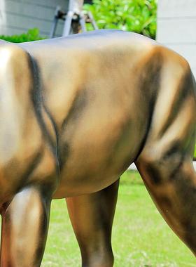 户外彷真梅花鹿招财大摆件彷铜鹿玻璃钢抽象动物雕塑庭院园林装饰