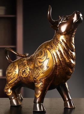 铜牛饰品纯铜牛翱翔牛家庭办公室装饰华尔街繁荣牛生肖牛
