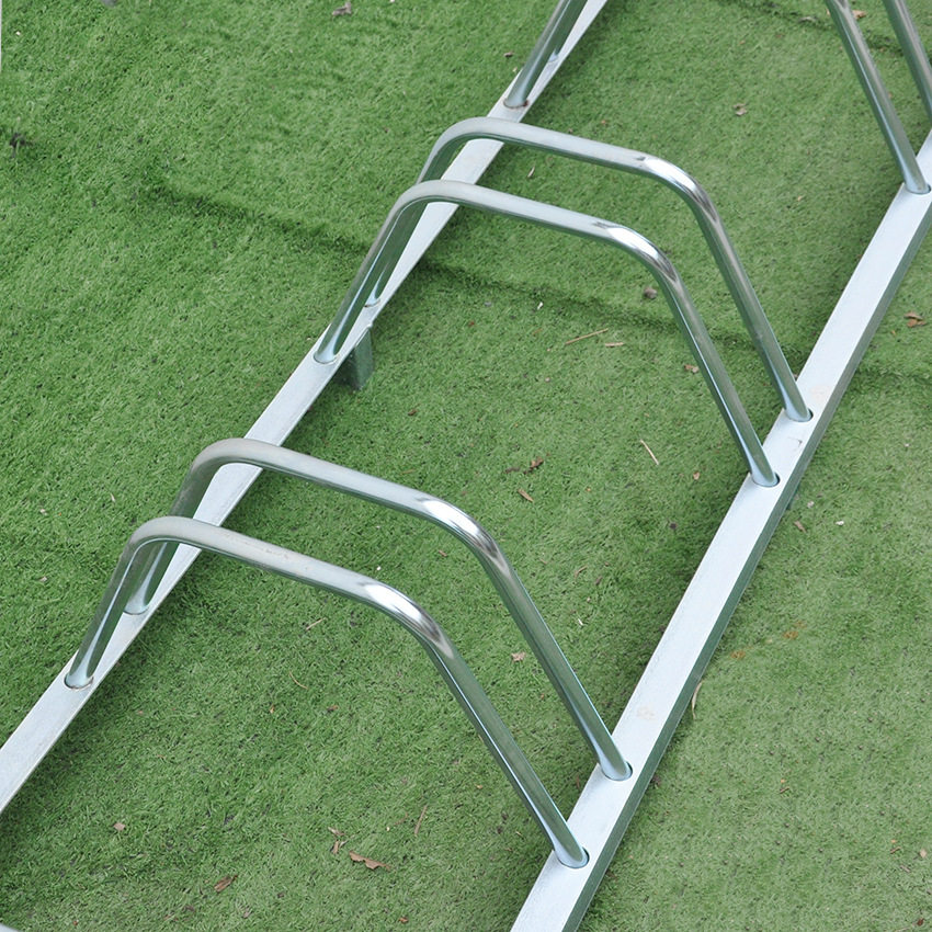 Stainless steel silver multi-space bicycle non-motor vehicle parking rack parking space display rack shared parking space