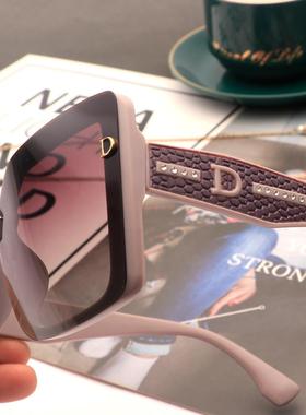 太阳眼镜女款2025新款高级感大框方形偏光太阳镜抗UV镶钻圆脸显瘦