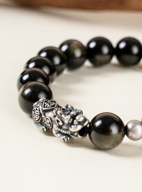 【水运开智】金曜石貔貅手串范李李五行缺水者增强洞察力手链