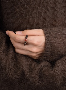 奇楠红胶花戒指男女通用