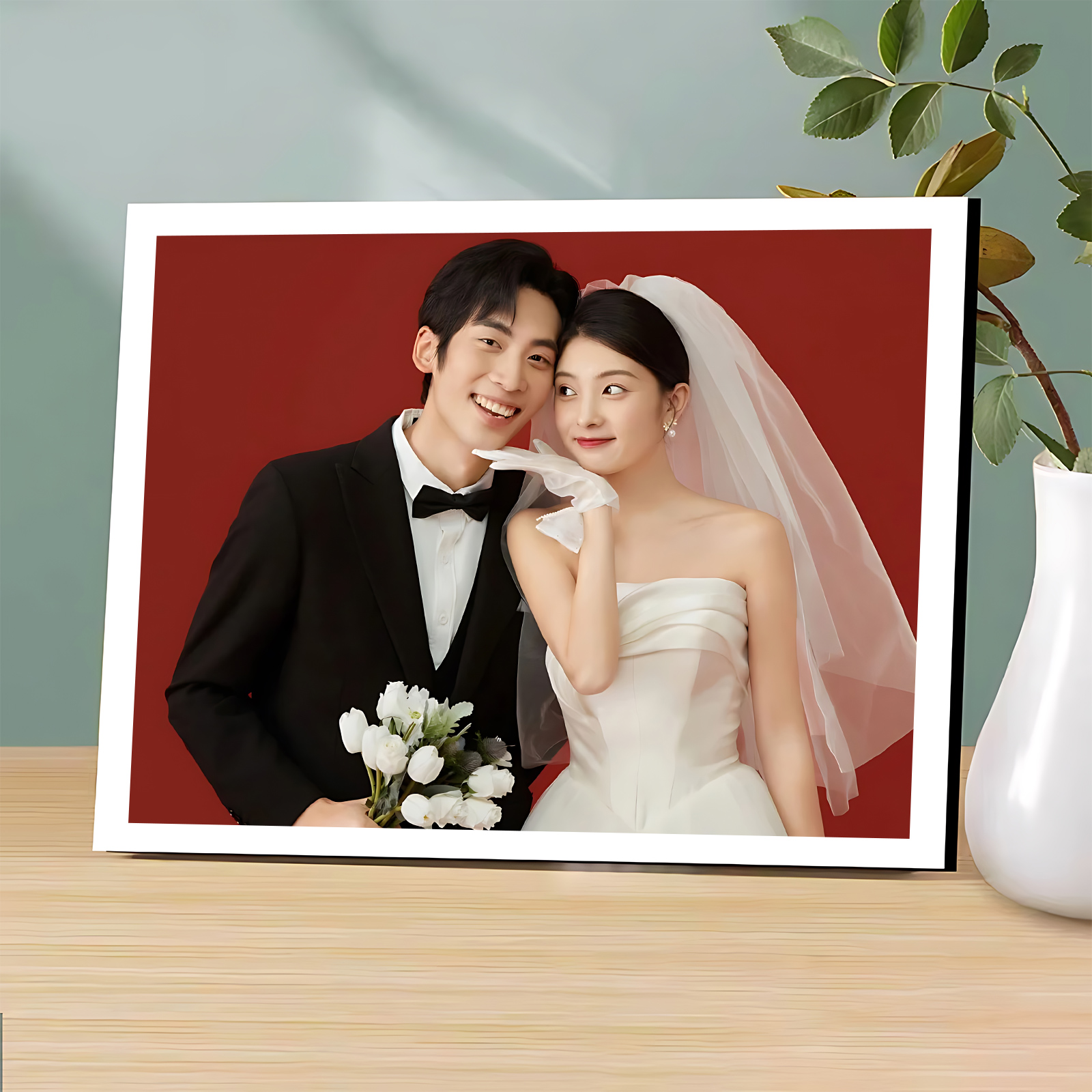 婚纱照相框摆台高级感照片定制结婚照全家福宝宝照创意多宫格桌摆 - 图1