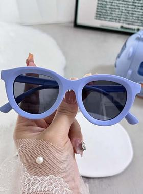 新款宝宝太阳镜女童纯色简约夏季海边防紫外线防晒儿童墨镜男童