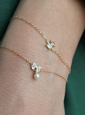 RuedesMille 意大利原创蝴蝶结珍珠手链女轻奢礼物BRZ011FIOAU