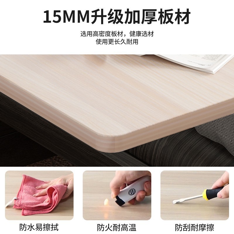 可折叠带滚轮可移动升降简易家用卧室床边小桌子笔记本折叠桌子 - 图1