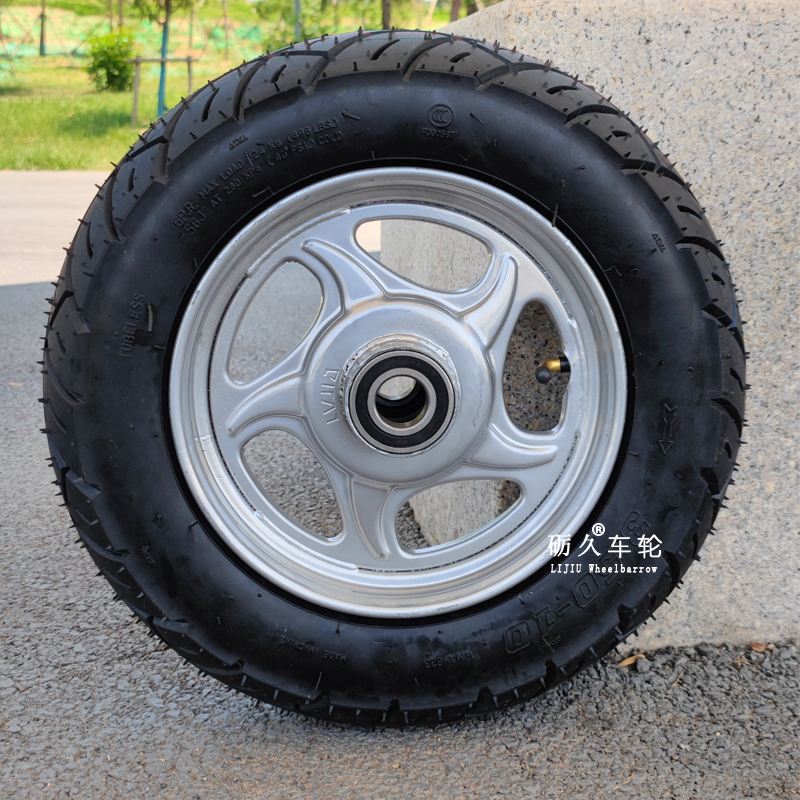 3.50-10真空胎建筑工地手推车轮胎加粗加长轴两轮连轴小推车轮子 - 图3