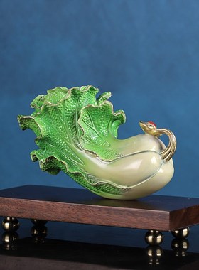 百财如意纯铜招财白菜摆件家居客厅办公室装饰品开业乔迁新居礼品