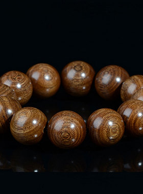 金丝檀木手串佛珠手链金丝楠木108男沉香乌木黑檀香木珠文玩念珠