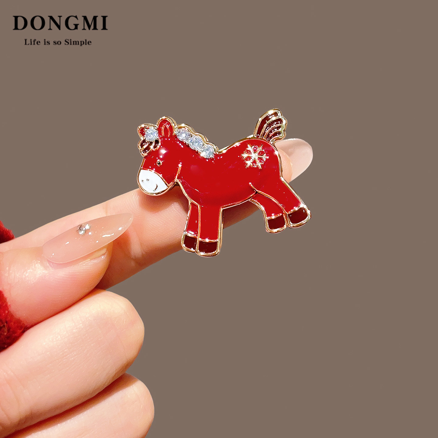 红色本命年生肖高档小马驹胸针女款马年水钻别针节日创意衣服配饰,淘宝优惠券,粉丝福利购,淘宝优惠卷
