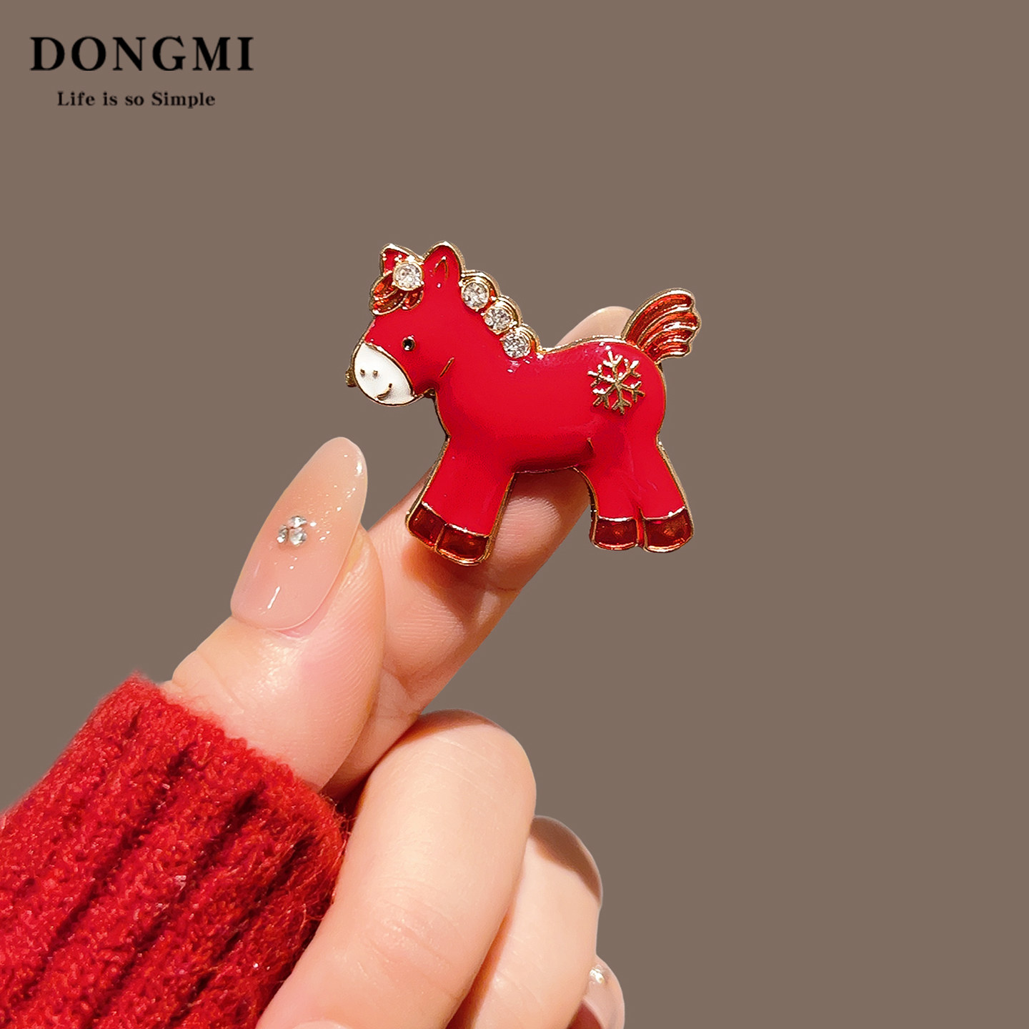 红色本命年生肖高档小马驹胸针女款马年水钻别针节日创意衣服配饰,淘宝优惠券,粉丝福利购,淘宝优惠卷