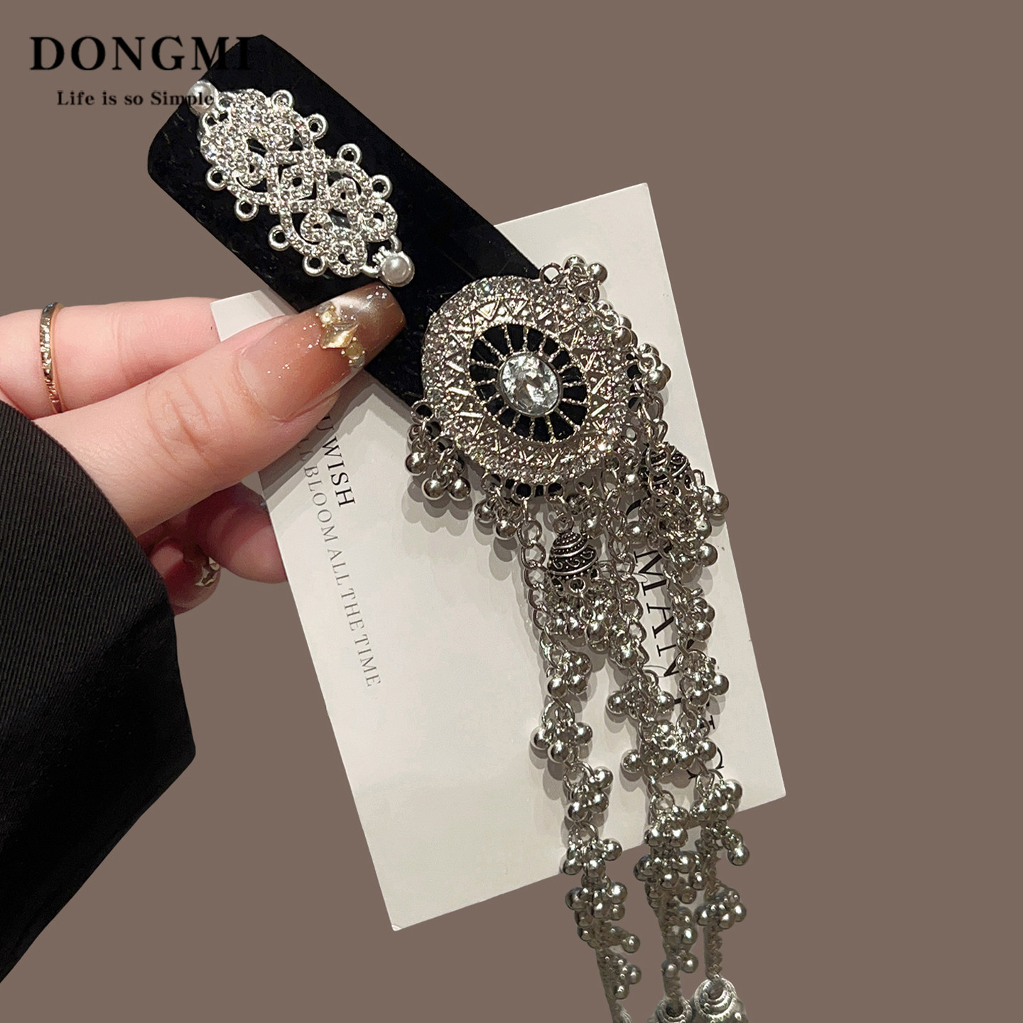 易梦玲同款古风流苏铃铛发夹女2026新款民族风侧边刘海夹高端发饰,淘宝优惠券,粉丝福利购,淘宝优惠卷