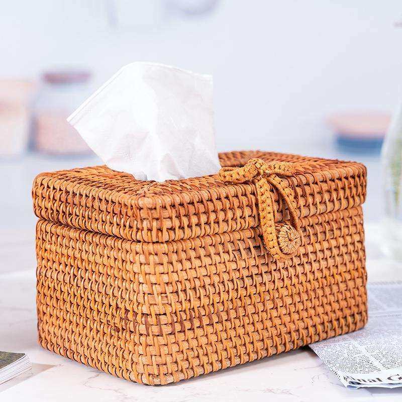 秋藤纯手工编抽纸盒子 客厅茶几桌面纸巾收纳盒 抽纸筒,淘宝优惠券,粉丝福利购,淘宝优惠卷