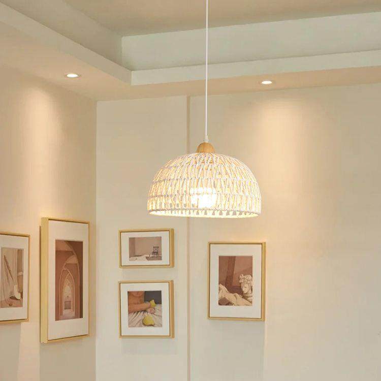 日式绳编吊灯奶油风餐桌吧台餐厅麻绳灯民宿卧室简约编织绳艺灯具,淘宝优惠券,粉丝福利购,淘宝优惠卷