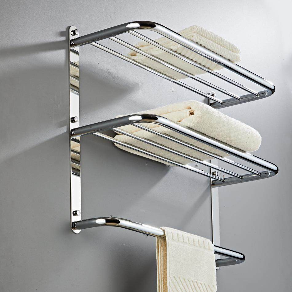 圣瑞佳不锈钢三层浴巾架厨房浴室简约壁挂置物架不锈钢三层浴巾架,淘宝优惠券,粉丝福利购,淘宝优惠卷