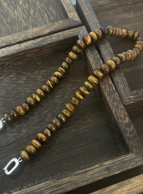 S925银虎眼石黑曜石半截链DIY延长链 N16496