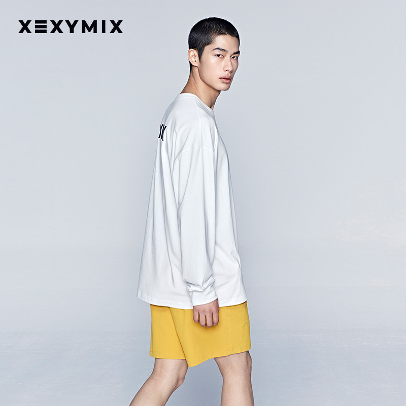 xexymix杰克茜男小印花基础款长袖T恤卫衣圆领春秋宽松XMMLT01J1,淘宝优惠券,粉丝福利购,淘宝优惠卷