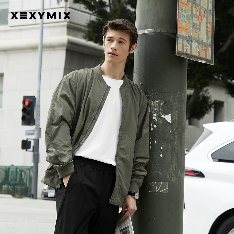 xexymix杰克茜男后领标梭织夹克外套经典休闲运动棒球XMK1JL1101 - 图3