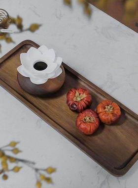 新型中国风模型房厨房装饰竹食品盒装饰软装饰模拟炉灶花瓶水果篮