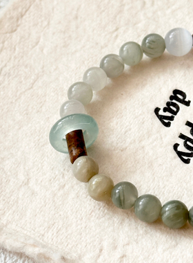 【春绿晚】原创新中式芭比檀手串男女款小众手工猫眼石串珠手链