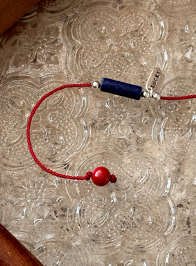 【有余】原创设计新年红色手链情侣百搭红绳S925银饰串珠编绳手绳